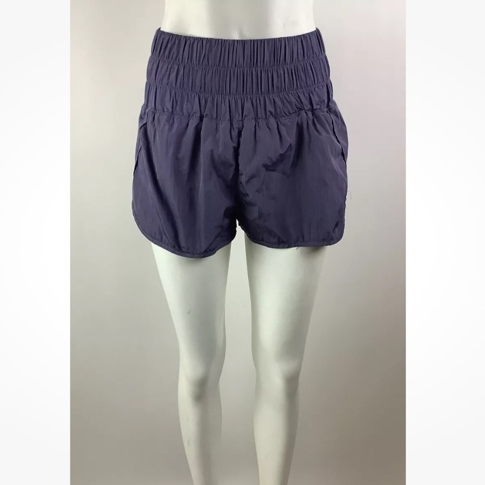 Free People Movement Sz S Mini Nylon The Way Home Workout Shorts Blue Casual